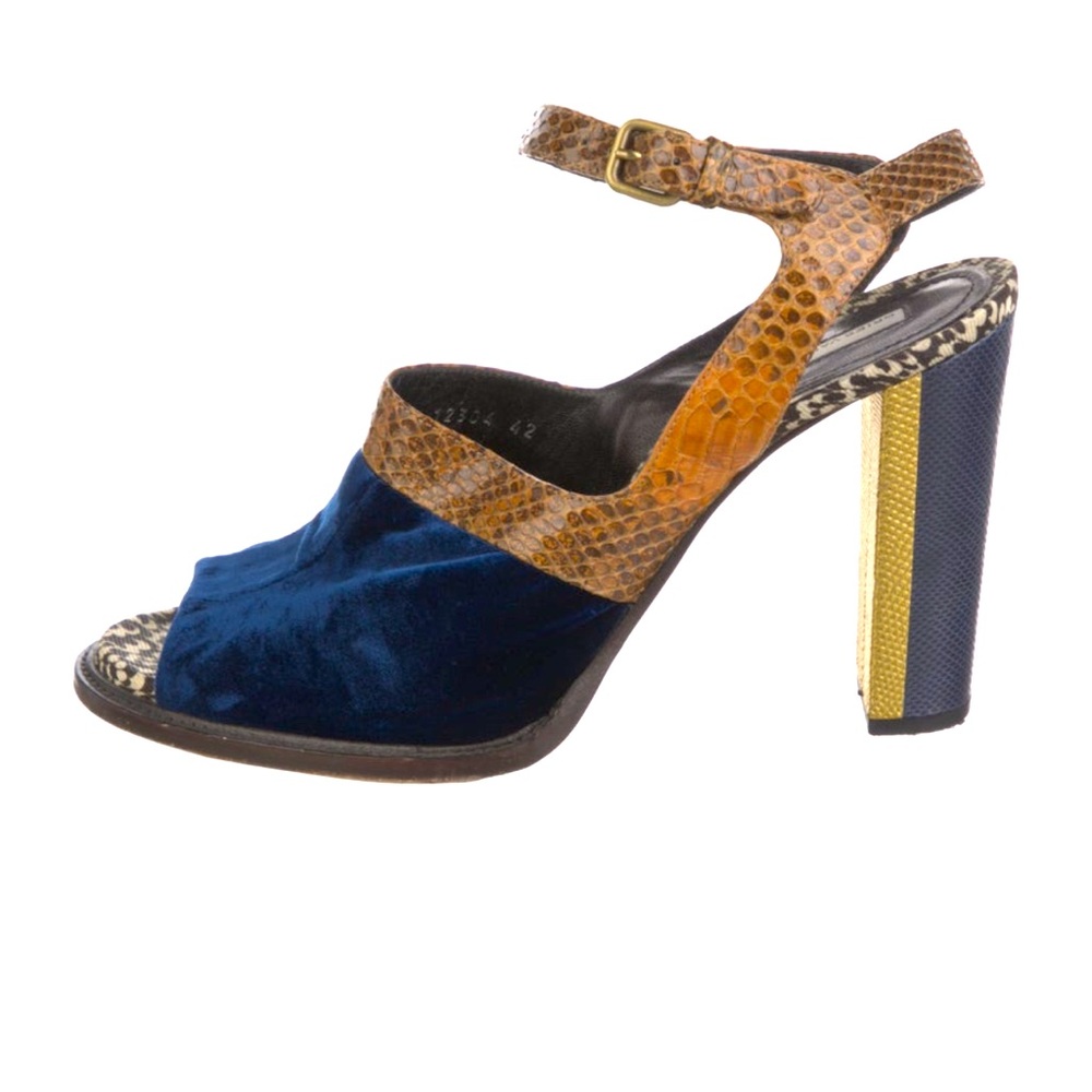 Dries Van Noten - Velvet Animal Print Sandals - Size: 12| IT 42 Size Guide